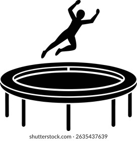 Trampoline Jump silhouette vector illustration design