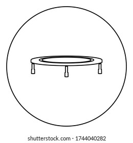 Trampoline jumping for bounce icon in circle round outline black color vector illustration flat style image