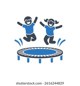 Trampoline Jumping Fun Icon On White Background