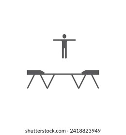 Trampoline jumping icon. Sport sign