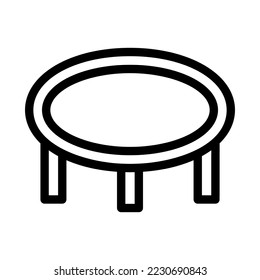 trampoline line icon illustration vector graphic