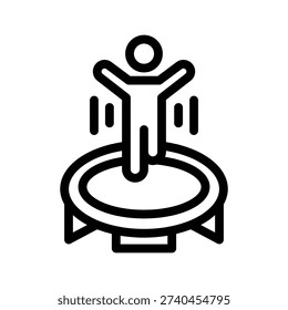 trampoline line icon illustration vector graphic. Simple element illustration vector graphic, suitable for app, websites, and presentations isolated on white background