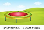 A trampoline in the playground illustration