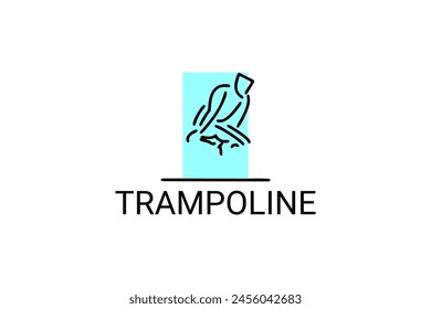 Trampoline sport vector line icon. practice trampoline. sport pictogram, vector illustration.