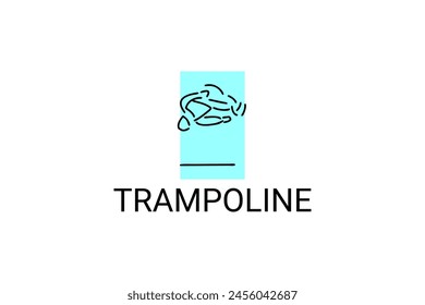 Trampolin Sport Vektorgrafik Linie Ikone. Üben Trampolin. Sport Piktogramm, Vektorillustration.