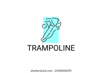 Trampolin Sport Vektorgrafik Linie Ikone. Üben Trampolin. Sport Piktogramm, Vektorillustration.