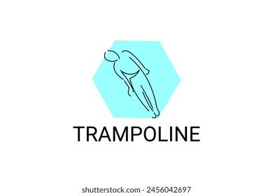 Trampoline sport vector line icon. practice trampoline. sport pictogram, vector illustration.