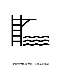 Trampoline (Swimming Pool) icon outline vector. isolated on white background