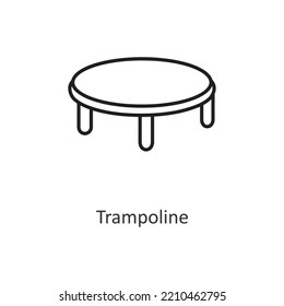 Ilustración de diseño de iconos del contorno del vector de trampolín. Símbolo de entrenamiento en fondo blanco Archivo EPS 10