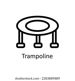 Trampoline Vector   outline Icons. Simple stock illustration stock