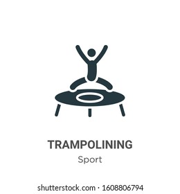 Trampolining glyph icon vector on white background. Flat vector trampolining icon symbol sign from modern sport collection for mobile concept and web apps design.