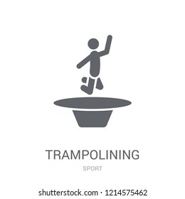 trampolining icon. Trendy trampolining logo concept on white background from Sport collection. Suitable for use on web apps, mobile apps and print media.