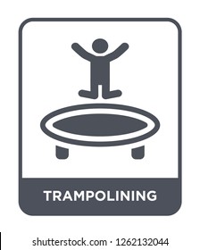 trampolining icon vector on white background, trampolining trendy filled icons from Sport collection, trampolining simple element illustration