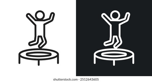 Trampolining outlined icon vector collection.