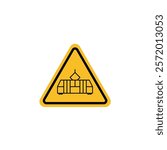 Tramway caution traffic sign in yellow color