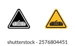 Tramway caution traffic signs vector pack for web designs