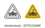 Tramway caution traffic signs vectors set in black and red colors on white background.