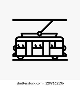 Tramway concept line icon. Simple element illustration.  Tramway  transport concept outline symbol design. Can be used for web and mobile UI/UX . Modern vector style