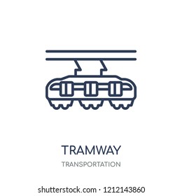 Tramway icon. Tramway linear symbol design from Transportation collection.