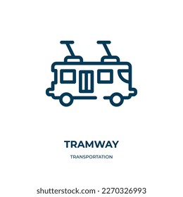 Tramway icon. Linear vector illustration from transportation collection. Outline tramway icon vector. Thin line symbol for use on web and mobile apps, logo, print media.