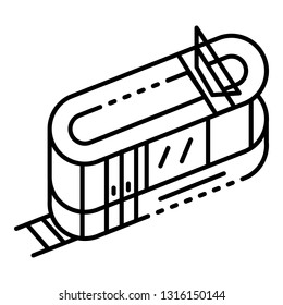 Tramway icon. Outline tramway vector icon for web design isolated on white background