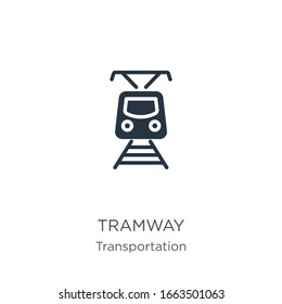 Tramway icon vector. Trendy flat tramway icon from transportation collection isolated on white background. Vector illustration can be used for web and mobile graphic design, logo, eps10