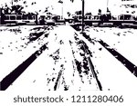 Tramway with two trams in park