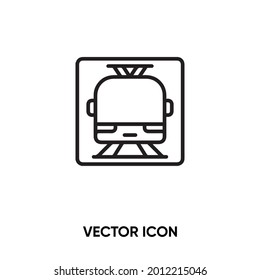 Tramway vector icon. Modern, simple flat vector illustration for website or mobile app.Tram car symbol, logo illustration. Pixel perfect vector graphics	