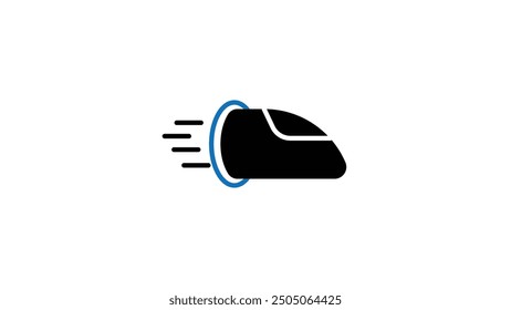 Tran head running concept vector icon on transference background