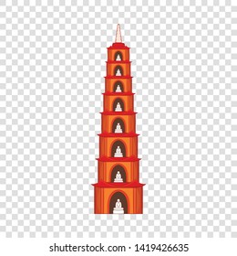 Tran Quoc Pagoda in Hanoi icon. Cartoon illustration of Tran Quoc Pagoda in Hanoi vector icon for web design