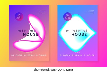 Banner de trance. Fondo Mínimo Para La Forma De Folleto. Efecto Fresco Para Invitación. Festival Indie Electro. Disposición Electrónica Y Discoteca. Banner De Trance Azul Y Rosa