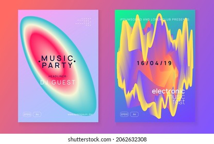 Trance Banner. Modern Neon Party. Techno And Exhibition Concept. Indie Effect For Invitation. Futuristic Pattern For Cover Template. Blue And Purple Trance Banner
