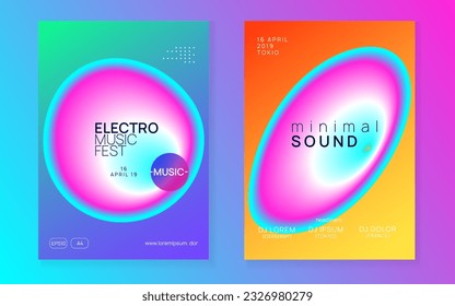 Trance Banner. Wave Club Flyer. Techno And Nightlife Concept. Creative Pattern For Invitation Design. Cool Art For Brochure. Purple And Blue Trance Banner