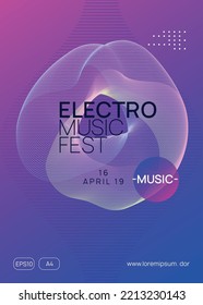 Trance event. Creative discotheque magazine layout. Dynamic gradient shape and line. Neon trance event flyer. Techno dj party. Electro dance music. Electronic sound. Club fest poster. 