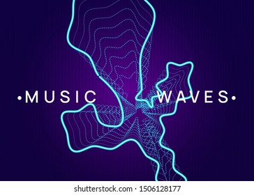 Trance event. Dynamic fluid shape and line. Geometric discotheque banner template. Neon trance event flyer. Techno dj party. Electro dance music. Electronic sound. Club fest poster.
