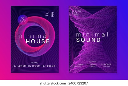 Trance event. Dynamic fluid shape and line. Commercial discotheque banner set. Neon trance event flyer. Techno dj party. Electro dance music. Electronic sound. Club fest poster. 