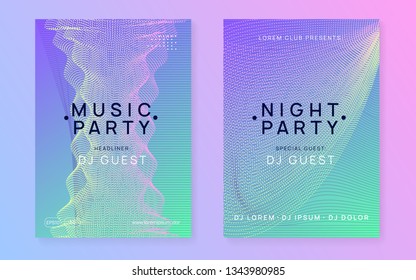 Trance event. Dynamic gradient shape and line. Commercial show brochure set. Neon trance event flyer. Techno dj party. Electro dance music. Electronic sound. Club fest poster. 