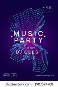 Trance event. Dynamic gradient shape and line. Minimal show banner concept. Neon trance event flyer. Techno dj party. Electro dance music. Electronic sound. Club fest poster. 