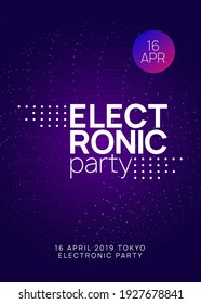 Trance event. Geometric concert magazine design. Dynamic gradient shape and line. Neon trance event flyer. Techno dj party. Electro dance music. Electronic sound. Club fest poster. 