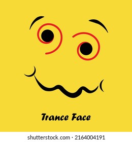 Trance Face Logo Icon Vector Template Design Illustration.