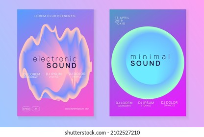 Trance Fest. Neon And Exhibition Shape. Modern Glitch For Set. Abstract Pattern For Cover Template. Bright Club Flyer. Purple And Turquoise Trance Fest