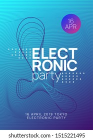 Trance party. Abstract discotheque banner design. Dynamic gradient shape and line. Neon trance party flyer. Electro dance music. Electronic sound. Club dj poster. Techno fest event.