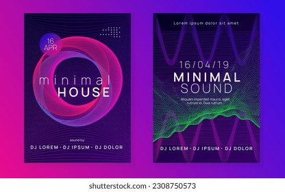 Trance party. Commercial discotheque cover set. Dynamic fluid shape and line. Neon trance party flyer. Electro dance music. Electronic sound. Club dj poster. Techno fest event.