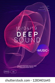 Trance party. Curvy show cover concept. Dynamic gradient shape and line. Neon trance party flyer. Electro dance music. Electronic sound. Club dj poster. Techno fest event.