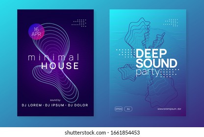 Trance party. Dynamic fluid shape and line. Curvy show brochure set. Neon trance party flyer. Electro dance music. Electronic sound. Club dj poster. Techno fest event.