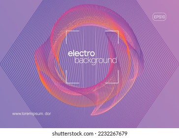 Trance party. Dynamic fluid shape and line. Bright discotheque banner concept. Neon trance party flyer. Electro dance music. Electronic sound. Club dj poster. Techno fest event.