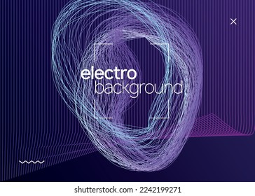 Trance party. Dynamic fluid shape and line. Bright show invitation concept. Neon trance party flyer. Electro dance music. Electronic sound. Club dj poster. Techno fest event.