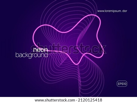 Trance party. Dynamic fluid shape and line. Wavy discotheque cover template. Neon trance party flyer. Electro dance music. Electronic sound. Club dj poster. Techno fest event.