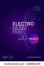 Trance party. Dynamic gradient shape and line. Cool discotheque cover design. Neon trance party flyer. Electro dance music. Electronic sound. Club dj poster. Techno fest event.
