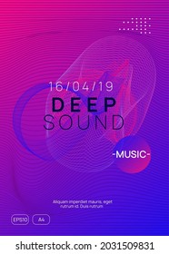 Trance party. Dynamic gradient shape and line. Abstract discotheque banner template. Neon trance party flyer. Electro dance music. Electronic sound. Club dj poster. Techno fest event.